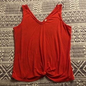 Mudd Knotted Front V-Neck tank top